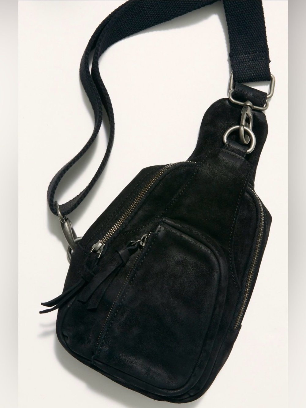 Free People Hudson Suede Sling Bag in Black - Picture 3 of 11